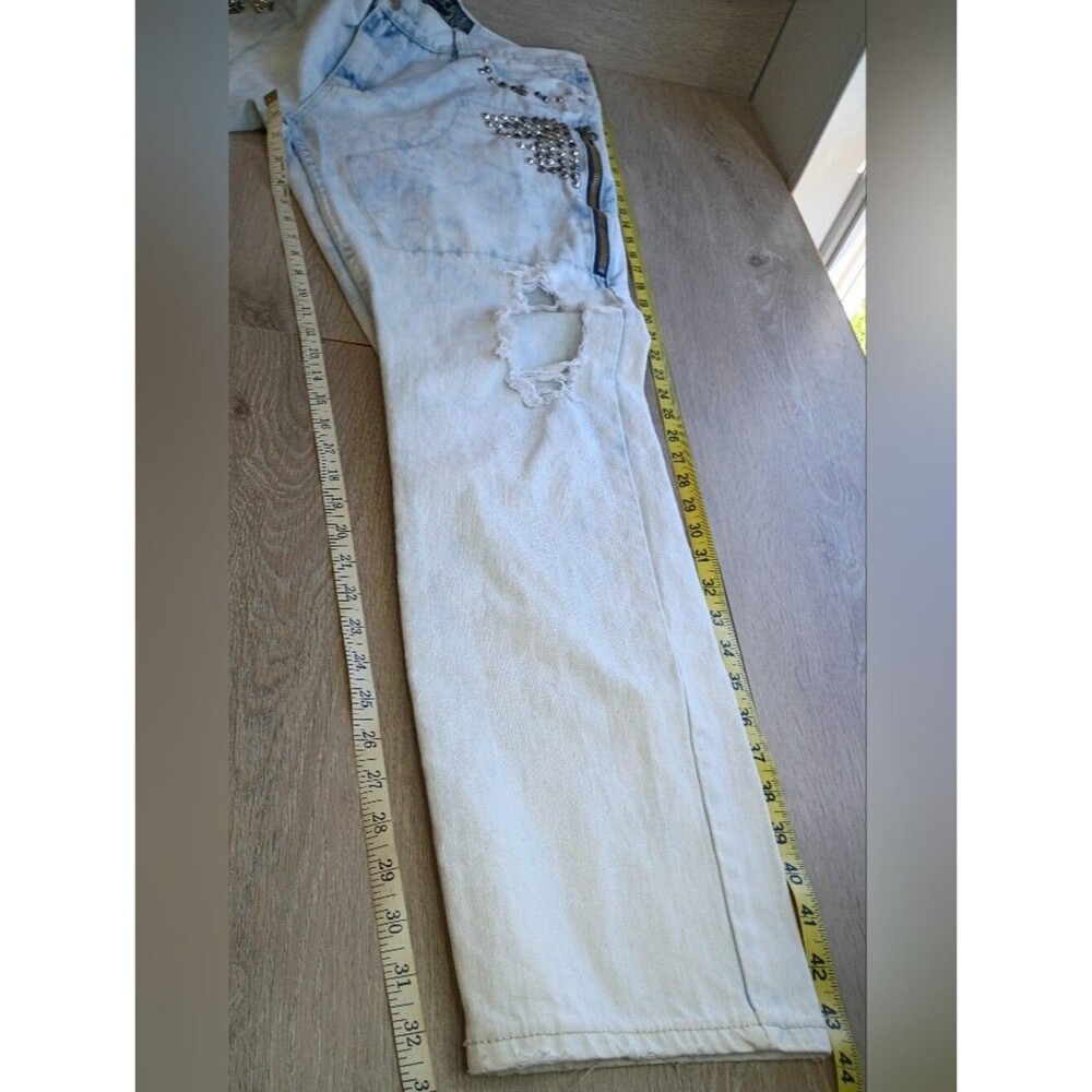 Heritage American Acid Washed Jeans Men's Sz 42/34 Straight Leg Distressed 1776 - Picture 9 of 14